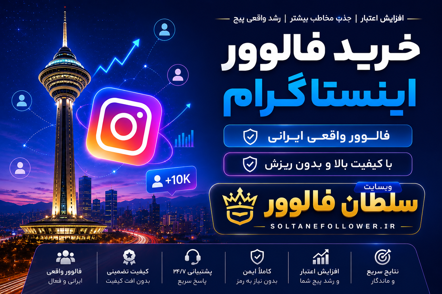 خرید فالوور ارزان با تحویل سریع و بدون ریزش از سلطان فالوور