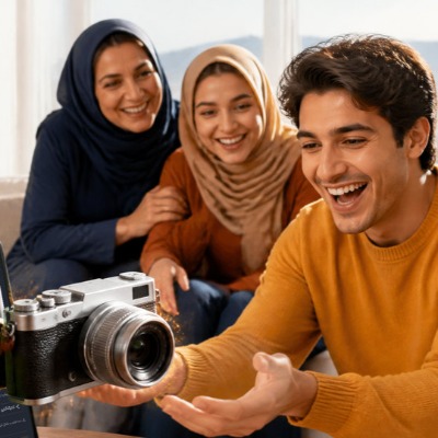دوربینی که در آگهی بازارک ثبت شده، از صفحهٔ گوشی بیرون میآید و به دست خریدار تازه میرسد