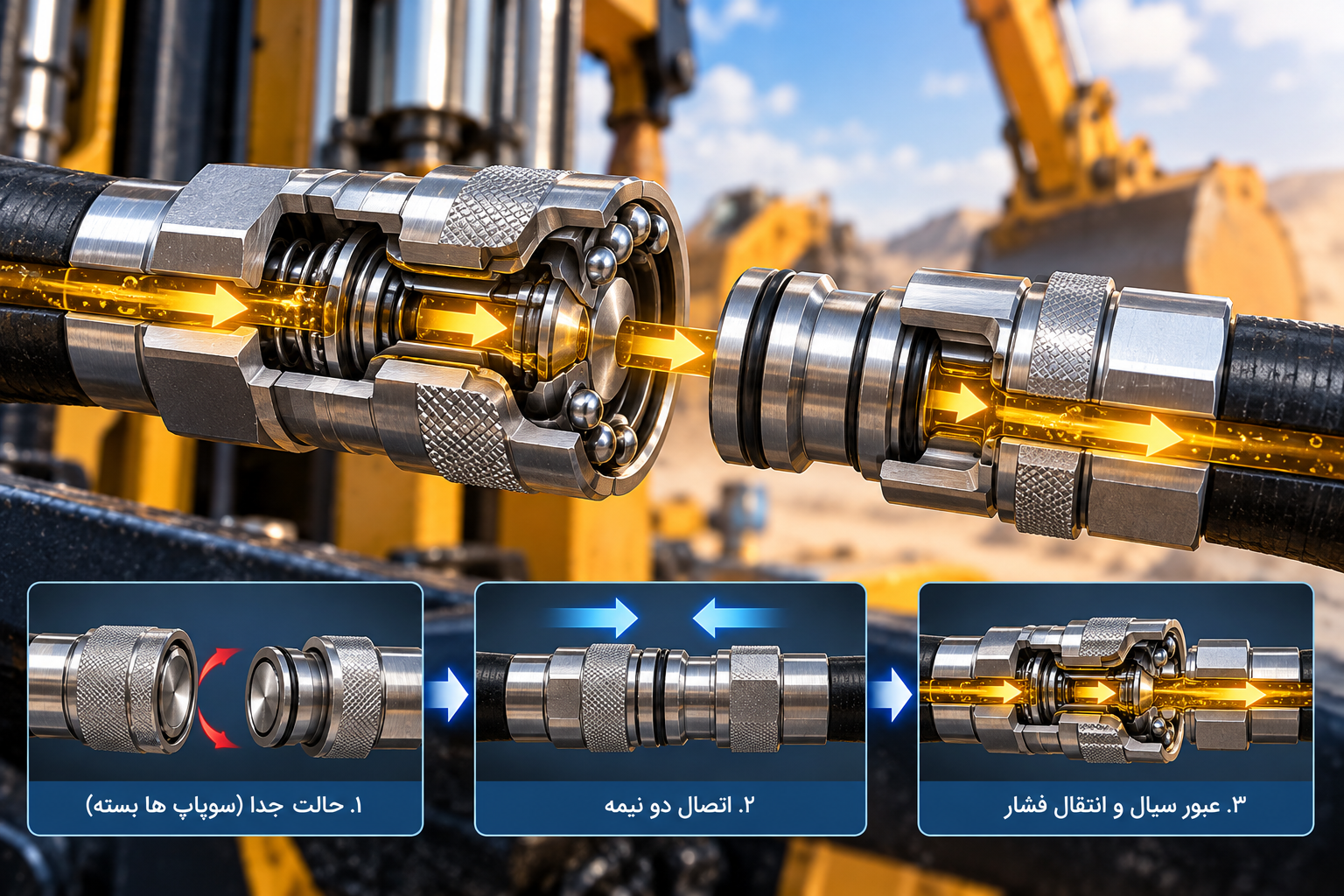 کوپلینگ هیدرولیک فشار قوی چگونه کار می کند؟