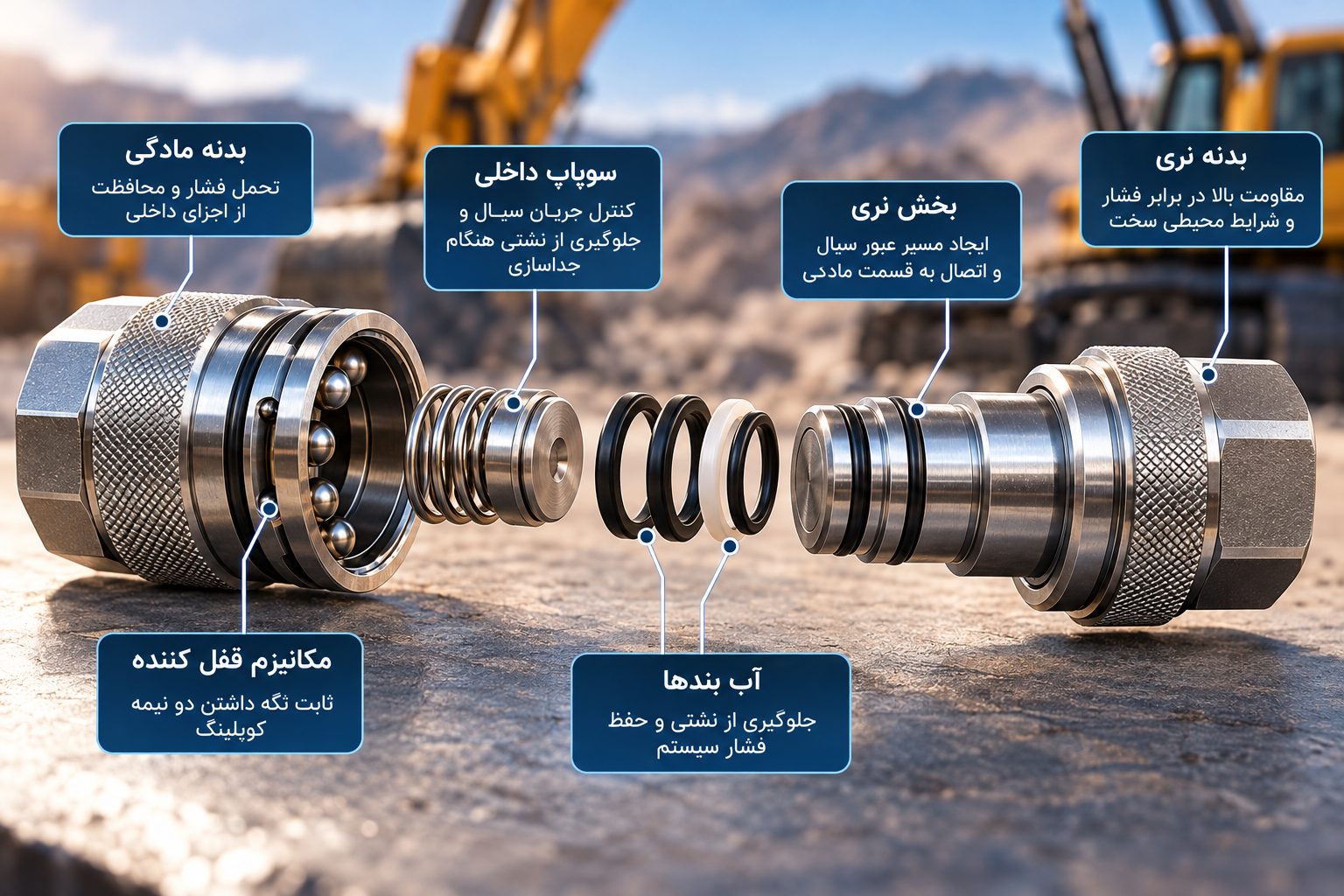 اجزای اصلی کوپلینگ هیدرولیک فشار قوی