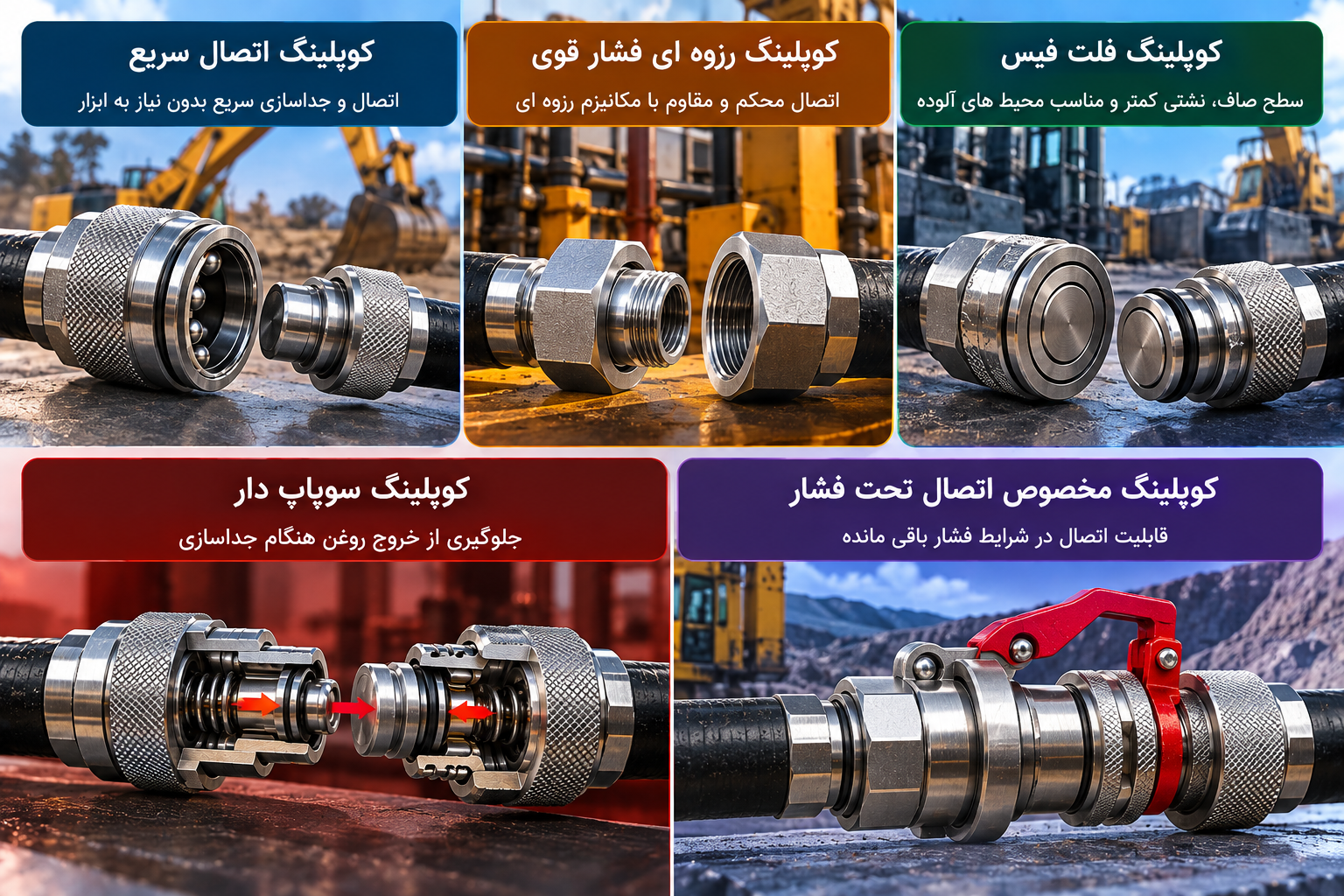 انواع کوپلینگ هیدرولیک فشار قوی