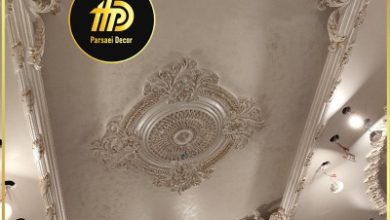 گچبری دور لوستر سبک کلاسیک